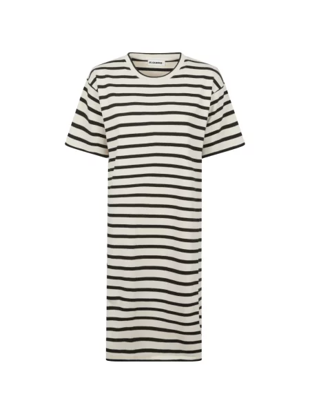 Rochie midi Jil Sander cu dungi alb