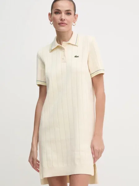Lacoste rochie din mini drept bej