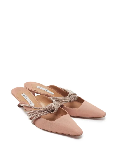 Papuci tip mules Aquazzura roz