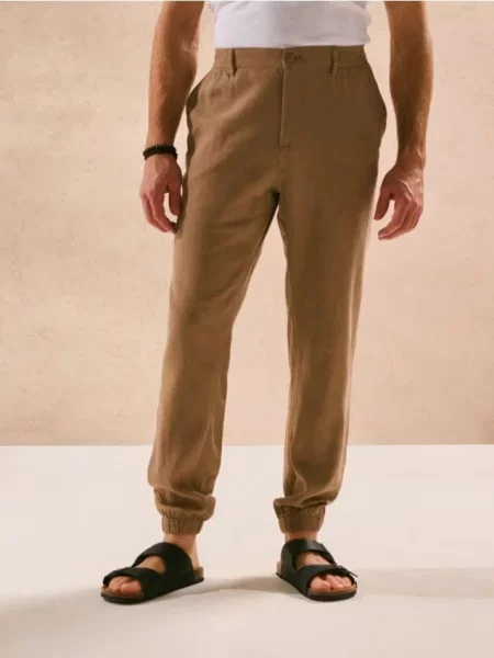 Sinsay Spodnie jogger brązowy