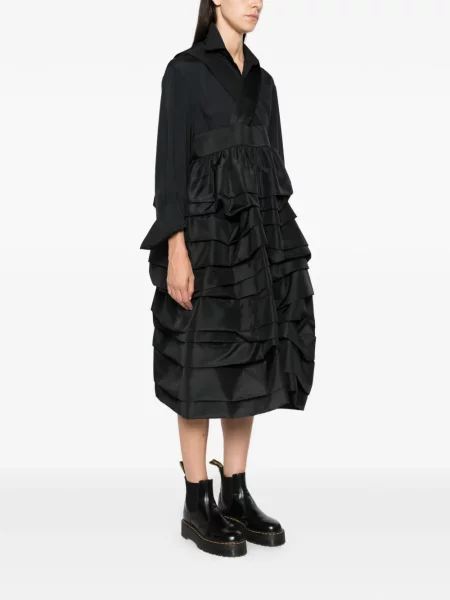 Αμάνικη μίντι φόρεμα Comme Des Garçons με βολάν μαύρο