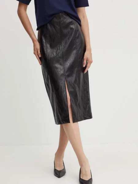 Marella Fustă din imitație de piele Biagio negru