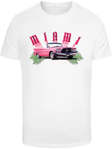 Mister Tee Tričko Miami Car zelená / rubínově červená / černá bílá