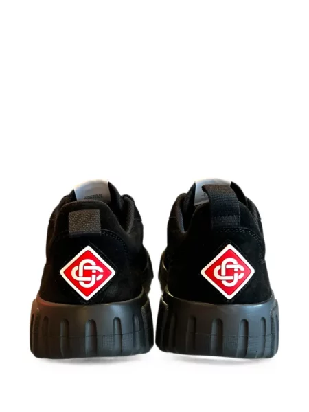 Sneakerși Casablanca din piele de căprioară negru