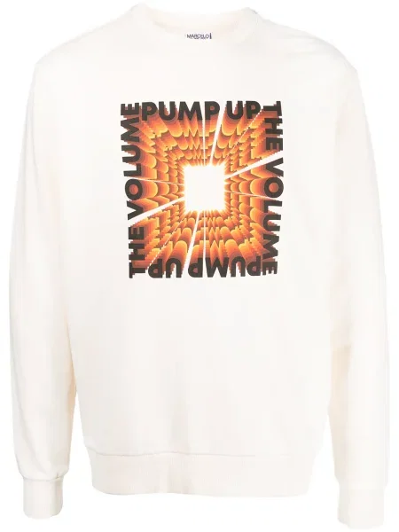 Hanorac Marcelo Burlon County Of Milan cu imagine alb