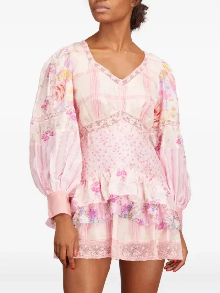 Rochie mini Loveshackfancy de costum roz