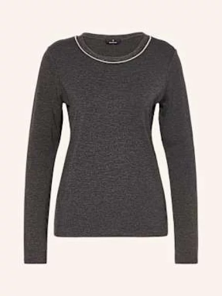 Monari Tričko S Dlouhým Rukávem S Ozdobnými Kamínky šedá