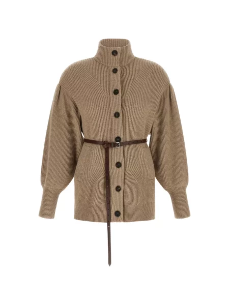 Cu centură cardigan Brunello Cucinelli de lână