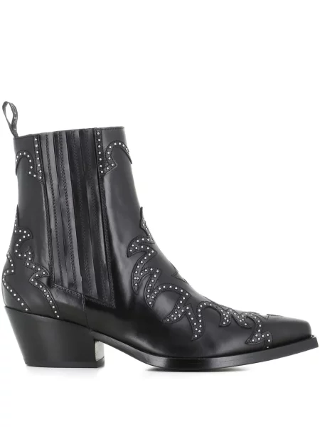 Botine Sartore din piele cu tepi negru