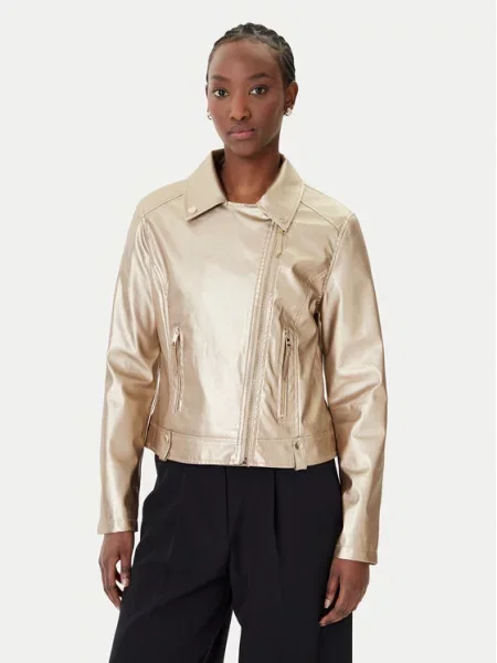 Rinascimento Kurtka z imitacji skóry Złoty