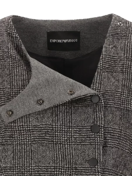 Geacă Emporio Armani în carouri negru