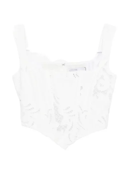Топ Giuseppe Di Morabito бродиран изрязани бяло