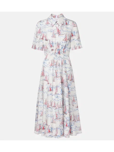 Rochie midi Emilia Wickstead de lână alb