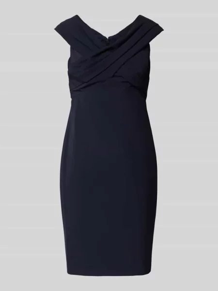 Sukienka koktajlowa z dekoltem w serek model ‘IRENE’ Lauren Ralph Lauren granatowa