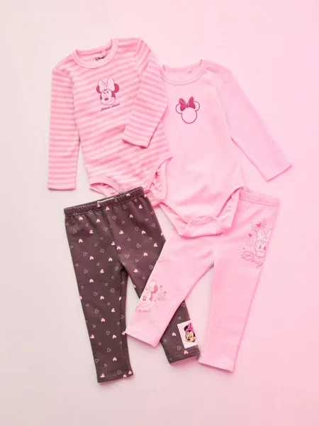 Sinsay body s potiskem 2 pack Minnie Mouse krémová