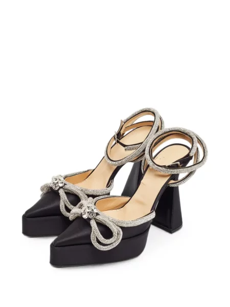 Pantofi cu toc Mach & Mach cu funde cu platformă negru