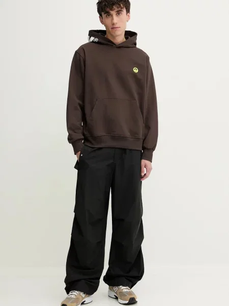 Кофта Barrow з капюшоном з принтом коричневий