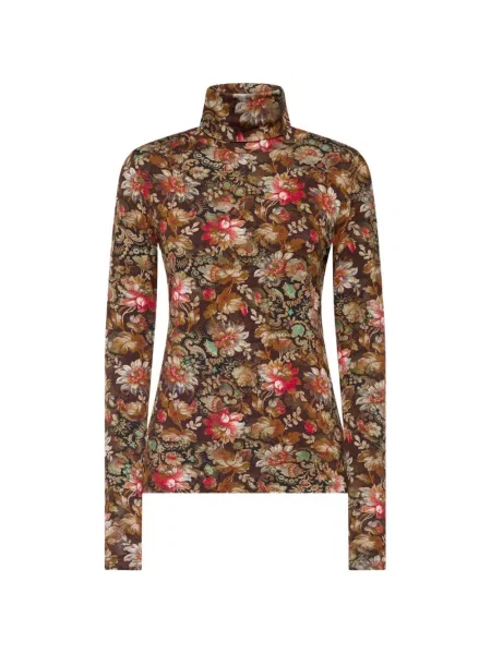 Top Pierre-louis Mascia cu model floral cu imagine maro