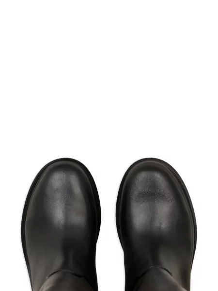 Botine Etro din piele cu model paisley cu cataramă negru