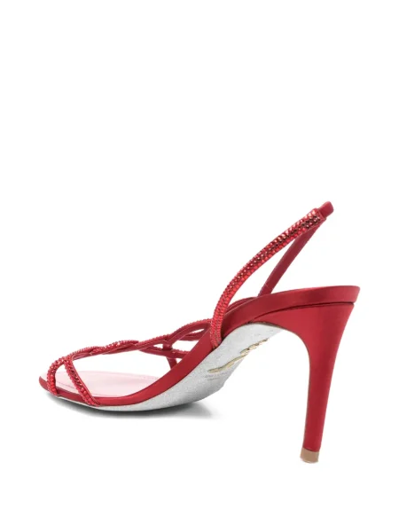 Sandale Rene Caovilla slingback de cristal roșu