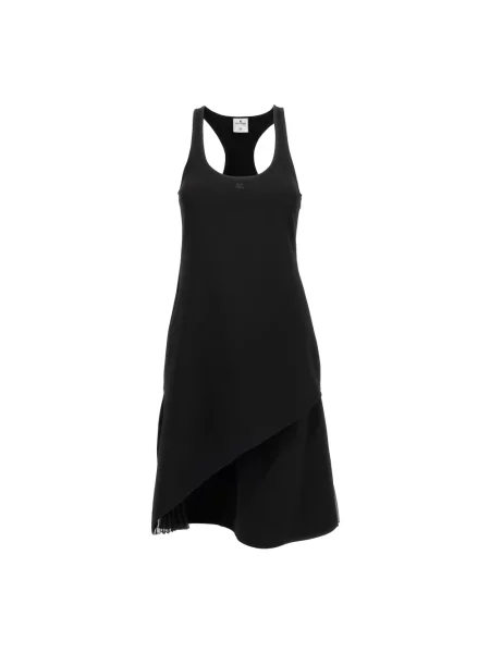 Sukienka Courreges plisowana w kształcie litery A czarna