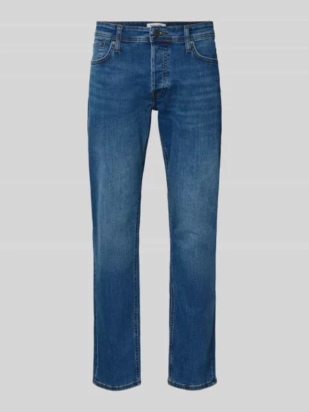 Jeansy Straight Fit w 5 kieszeni model „Mike” Jack & Jones granatowe