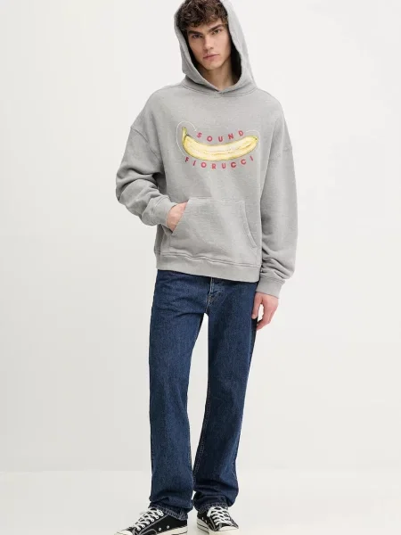 Кофта Fiorucci Banana Sound Print Relaxed Fit Hoodie з капюшоном з принтом сірий