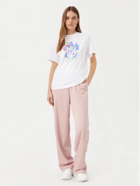HUGO Teplákové kalhoty Nicole_B Oversize růžová