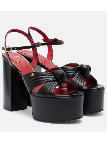Sandale Valentino Garavani din piele cu platformă negru
