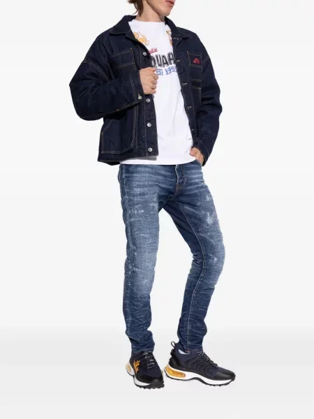 Sneakerși Dsquared2 cu șireturi din dantelă albastru
