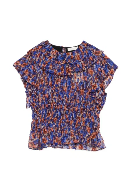 Bluza s volanima Ulla Johnson s cvjetnim printom s volanima plava