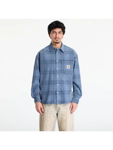 Риза Carhartt WIP L/S Wilber Shirt UNISEX Wilber Check/ Velvet Blue XL синьо