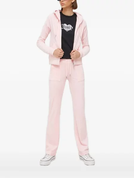 Hanorac cu glugă Juicy Couture cu broderie roz