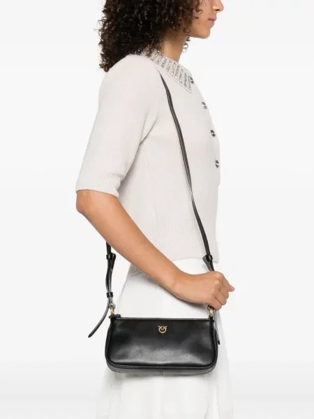 Geanta de piele Pinko din piele negru
