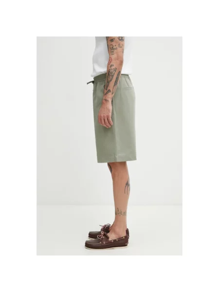 Maison Kitsuné bermudy z bawełną zielone