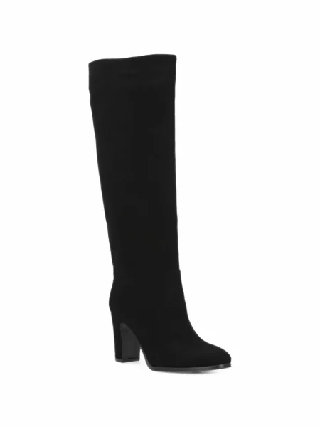 Botine Julie Dee din piele de căprioară negru