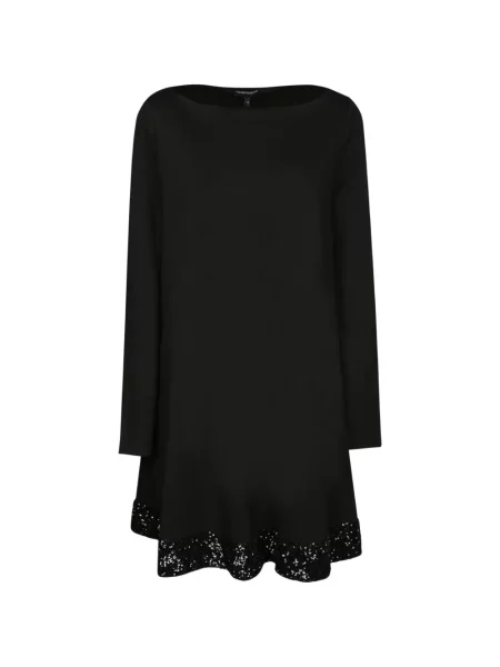 Rochie Emporio Armani cu paiete din jerseu cu decolteu barcă negru