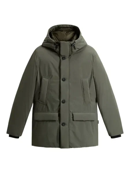 Geacă Woolrich cu glugă verde
