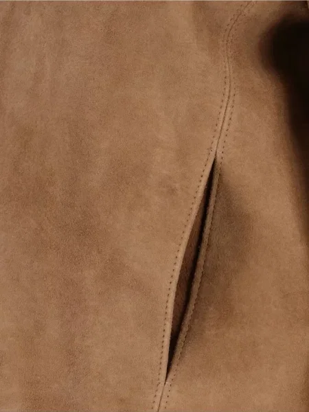 Geacă Low Classic din piele de căprioară clasică maro