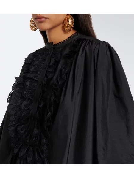 Tafta rochie Chloé cu volane negru
