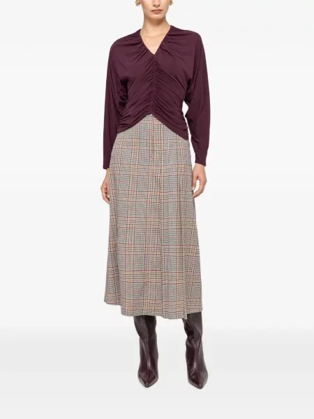 Top Nissa de lână drapat violet