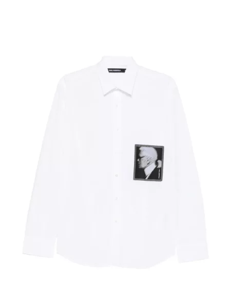 Cămașă Karl Lagerfeld cu imagine alb