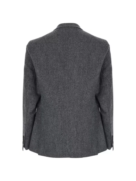 Sacou Tagliatore cu model herringbone cu două rânduri de nasturi gri