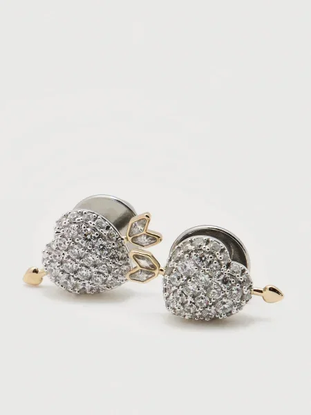 Swarovski Cercei auriu transparent argintiu
