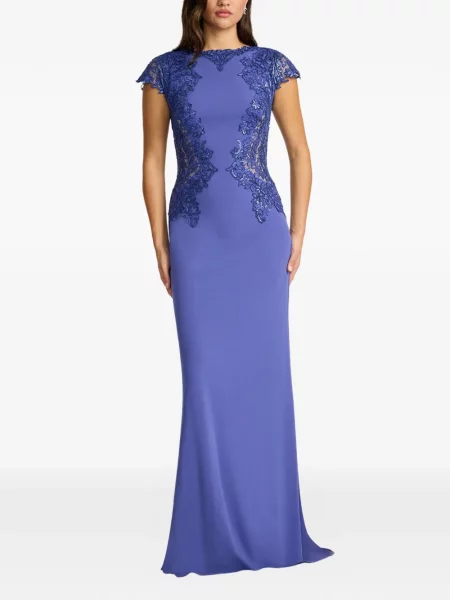 Rochie maxi Tadashi Shoji cu broderie violet