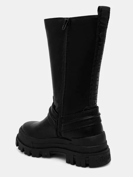 Buffalo botine Aspha Biker Boot Hi cu plat izolat negru