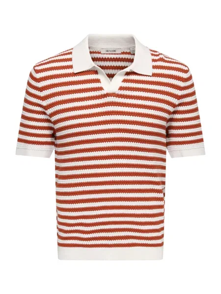 Only & Sons Pulover ONSSERGE roșu ruginiu alb