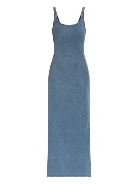 Rochie midi Samsøe Samsøe până la genunchi de costum albastru