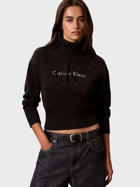 Свитер Calvin Klein с лого черный