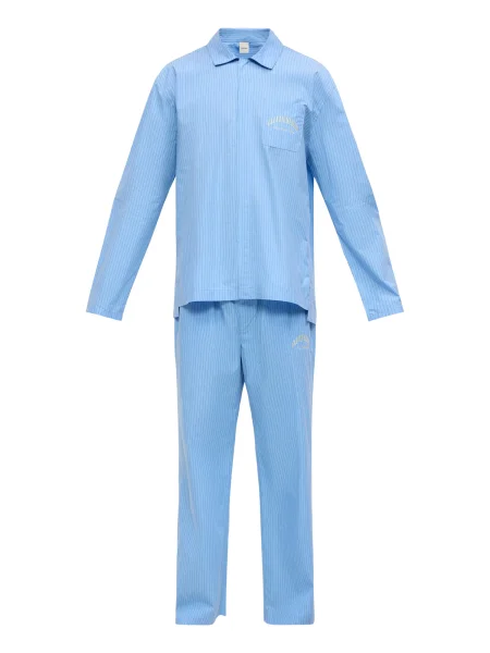 Calvin Klein Underwear Pijama lungă HERITAGE bleumarin / deschis albastru